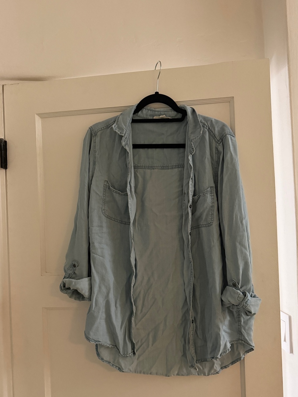 magnolia boutique Light Blue Chambray Shirt